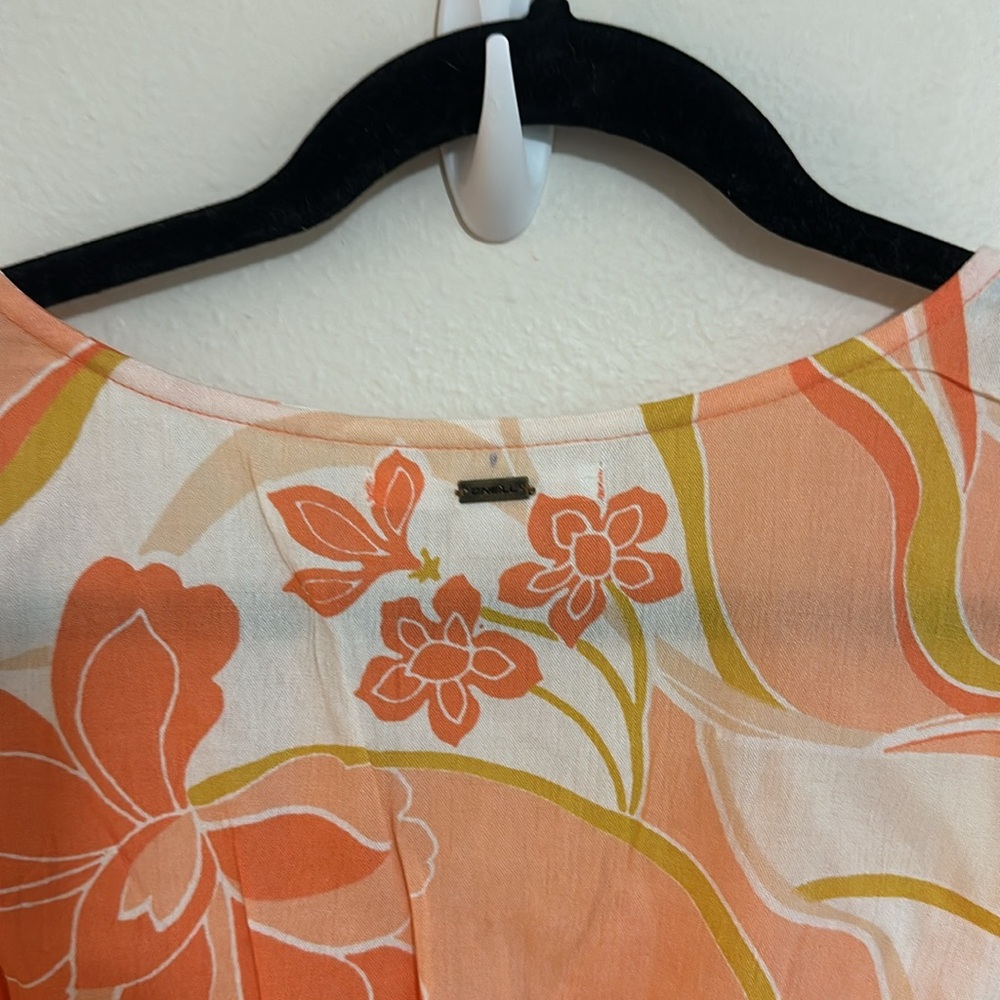 O'Neill Floral V-Neck Crop Top - Orange and White L - Picture 10 of 15